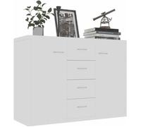 Buffet de cuisine contemporain - Chic - Blanc - 88x30x65 cm - 4 tiroirs et 2 portes
