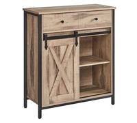 Helloshop26 Meuble de Rangement Buffet Placard de Cuisine Commode avec Porte 30 x 70 x 80 cm coulissante Imitation Grange Style Industriel Marron 12_0006444