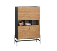 SoBuy HFSB03-SCH Buffet de Cuisine, Armoire de Cuisine, Vaisselier Cuisine, Meuble de Rangement pour Cuisine, Salle à Manger, Salon, avec 3 Compartiments Ouverts Bois G