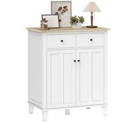 Buffet de cuisine - HOMCOM - avec 2 portes et 2 tiroirs - anti-basculement - en bois - 76 x 48 x 91 cm - blanc