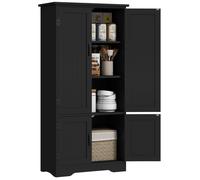 Buffet de cuisine - HOMCOM - contemporain multi-rangements 2 placards 3 étagères mobilier - MDF - 60x30x123cm - noir