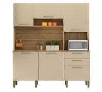 Buffet de Cuisine - KITS PARANA - FERRARA - 6 Portes - 2 Tiroirs - Imitation Chêne et Vanille