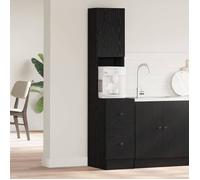Buffet de cuisine moderne - Happiness - Chêne noir - 32x50x180 cm - Grand espace de rangement - 3 étagères - 1 porte