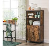 Buffet de cuisine VASAGLE 2 portes 60x35x125cm - Structure en acier - Marron Rustique et Noir