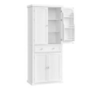 Buffet de Cuisine - VASAGLE - 4 Planches Réglables - 6 Étagères de Porte - Blanc