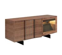Buffet De Noyer Avec Éclairage Intérieur À Led Marron