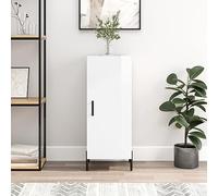 Buffet de rangement autonome, blanc brillant, bibliothèque d'entrée avec portes et pieds en métal, élégant couloir niser, vitrine moderne