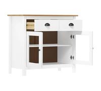 Buffet de rangement - Buffet Hill - vidaXL - Blanc - Bois de pin solide - 90 x 40 x 80 cm - blanc et marron - blanc et marron miel|