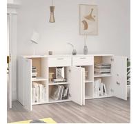 Buffet de Rangement CLARENCE® - Montage simple - Buffet bahut/Armoire de Cuisine - Blanc 160x36x75 cm - bois d'ingénierie B331563