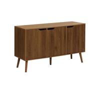 sweeek - Buffet de Rangement Effet Bois de Noyer 3 Portes et 3 étagères. Buffet Bas. 120cm