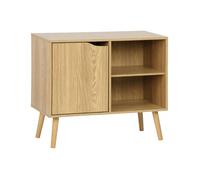 Buffet de rangement effet frêne 1 porte. 2 étagères. buffet bas. 80cm