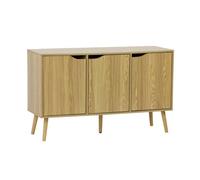 Buffet de rangement effet frêne 3 portes et 3 étagères. buffet bas. 120cm