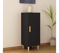 Buffet de Rangement Élégant Noir en Bois d'Ingénierie 90 cm, Meuble TV Moderne avec 3 Compartiments et Porte Amovible pour Salon Salle à Manger, Facile Nettoyer et à Monter