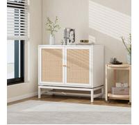 Buffet de rangement en cannage 80x40x80cm -2 niveaux-meuble de salle à manger, bibliothèque, - Solutions de rangement polyvalentes