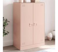 Buffet de Rangement Moderne en Acier Rose, Meuble de Salon et Salle à Manger avec 6 Compartiments, Dimensions 67x39x107 cm, Design Élégant Pratique pour Organiser Livres et Objets Décoratifs