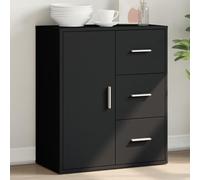 Buffet de Rangement Moderne Noir en Bois d'Ingénierie 60x31x70 cm, Meuble TV Salon, Commode Élégante pour Séjour et Salle à Manger, Design Pratique avec Grand Espace de Stockage