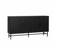sweeek Buffet de rangement noir Bazalt quatre portes deux étagères buffet haut vaisselier L 1575 x l 39 x H 83cm Noir