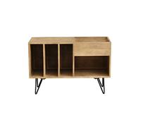 Buffet de rangement vinyles en bois manguier massif et métal L90 cm BOOGIE