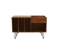 Buffet de rangement vinyles en bois manguier massif teinté et métal L90 cm BOOGIE