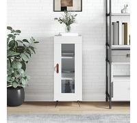 Buffet de Salle à Manger Moderne en Bois d'Ingénierie, Blanc Brillant 90 cm de Haut, Meuble de Rangement Élégant pour Salon et Séjour, 34.5x34x90 cm, Design Contemporain et Pratique