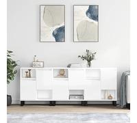 Buffet de Salon 3 pièces Blanc Brillant en Bois d'ingénierie Moderne, Meuble de Rangement Salle à Manger avec Portes et tiroirs, Design élégant pour séjour et Salle à Manger