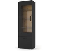 BUFFET DE SALON ANETTE 60x44x190cm CHÊNE NOIR MAT