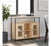 Buffet de Salon en Chêne Sonoma 100x35x80 cm, Meuble de Rangement Élégant pour Séjour ou Salle à Manger, Bois d'Ingénierie Résistant, Design Moderne et Fonctionnel avec Portes et Étagères