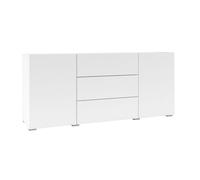 Buffet de salon moderne blanc 3 tiroirs 2 portes 140x35x63cm Mehdi