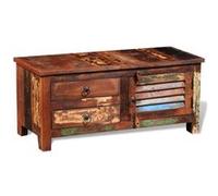 Buffet de téléviseur Bois massif de récupération Bois multicolore avec anneaux de tirage en fer G