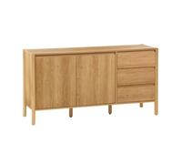 sweeek - Buffet décor Bois 2 Portes 3 tiroirs 150cm Naturel - 150 x 42 x 78.5 cm - Harmony