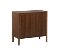 sweeek - Buffet décor Bois 2 Portes Noyer - 80 x 42 x 78.5 cm - Harmony