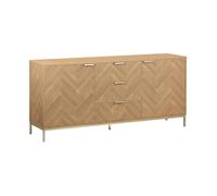 Buffet décor bois chevrons 2 portes 160cm