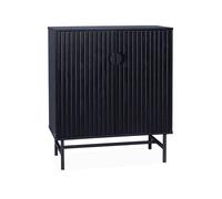 Buffet décor bois rainuré 2 portes 80cm BAZALT
