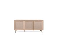Buffet - Decor chene sonoma - 3 portes - BALI - L 150 x P 40 x H 71 cm