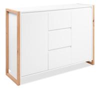 Buffet - DENVER - Chêne artisan / Blanc - 2 portes - 3 tiroirs - 120 x 40 x 88 cm