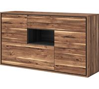Buffet design 155 cm pour le salon en couleur chêne et gris foncé, collection SILVA
