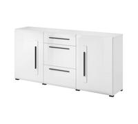Buffet design 180cm. Collection BREDA deux portes et trois tiroirs. Coloris blanc. 39 Blanc