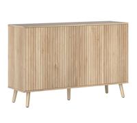 Buffet design 4 portes effet cannelé GONDOMAR effet bois clair naturel