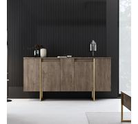 Buffet design bois et or 160 cm - 4 portes LUXOR