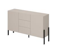 Buffet Design Collection Salma - 2 portes et 3 tiroirs - Beige & Noir Mat, 154×90×40 cm