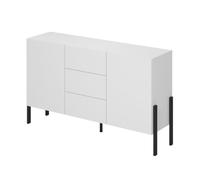 Buffet Design Collection Salma - 2 portes et 3 tiroirs - Blanc Super Mat & Noir Mat