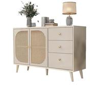 Buffet design - Commode de Rangement avec Portes et Tiroirs, Style Contemporain, Panneau de Particules, 120x40x60 cm, Beige