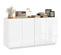 Buffet salle à manger - HOMCOM - avec 4 portes à fermeture douce et étagères réglables - 140 x 40 x 75 cm - blanc laqué