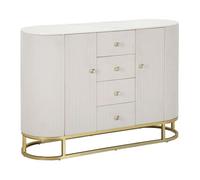 Buffet Design Effet Marbre ""Montpellier"" 120cm Crème & Or