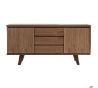 Buffet design Fifties - MILIBOO - noyer - 3 tiroirs - 2 espaces de rangement