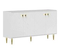 Buffet salon meuble de rangement - HOMCOM - étagères réglables, placards à portes - 140 x 35 x 77,5 cm - blanc