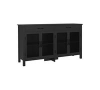 HOMCOM Buffet Bas Meuble de Rangement 4 Portes avec étagères réglables et 2 tiroirs pour Salon Cuisine Salle à Manger - Style Industriel - 150 x 40 x 85 cm Noir