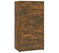 Buffet avec 6 Tiroirs Armoire de Rangement Salon Noir Bois d’Ingénierie vidaXL