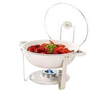 Buffet Dishes - Pro | White Chafing Dish - Plat De Service Chauffant Antiadhésif avec Couvercle Transparent pour Mariage Et Réception De Fête Design Élégant Haute Performance | 2026 Pro