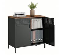 Buffet, Double Porte Aimantée, 80 X 40 X 76 Cm, Avec Étagère Réglable